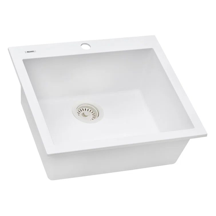 Arctic White Granite Composite Single Bowl Kitchen Sink