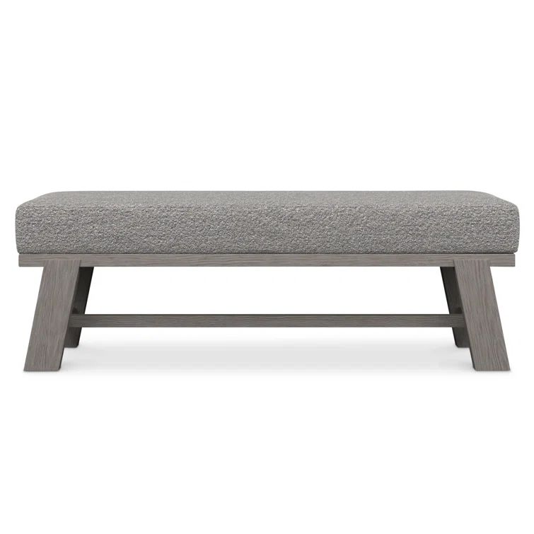 Trianon 56" Light Gray Polypropylene Modern Upholstered Bench