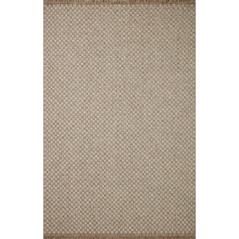 Dawn Checker Pattern Gray Synthetic 4' x 6' Indoor/Outdoor Area Rug
