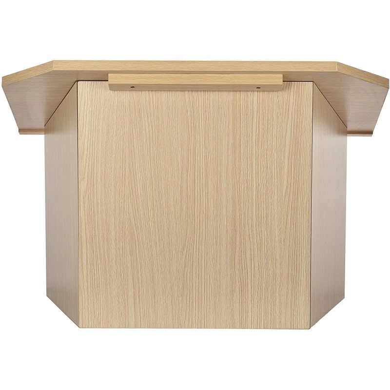 Medium Oak Foldable Tabletop Podium Lectern with Black Cover