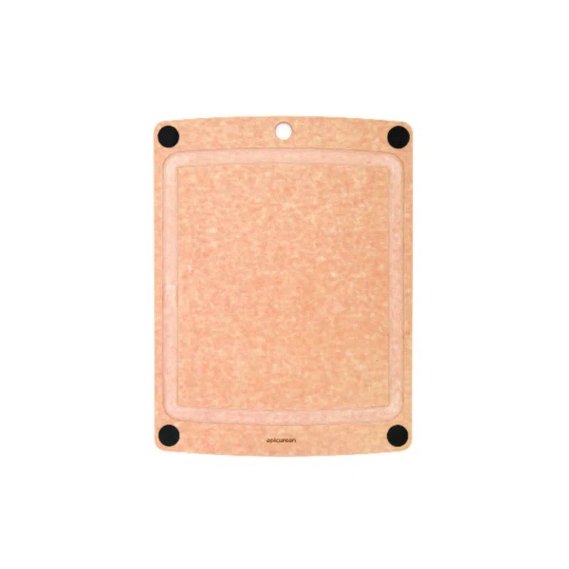 Epicurean Natural Wood Rectangular Cutting Board with Non-Slip Feet
