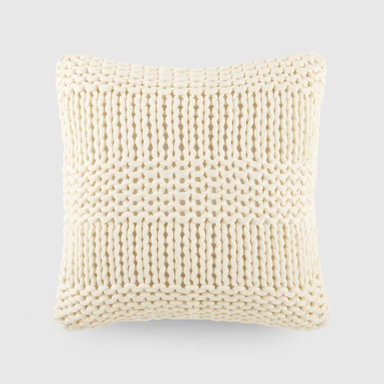 Ivory Chunky Knit Acrylic Throw Pillow Set