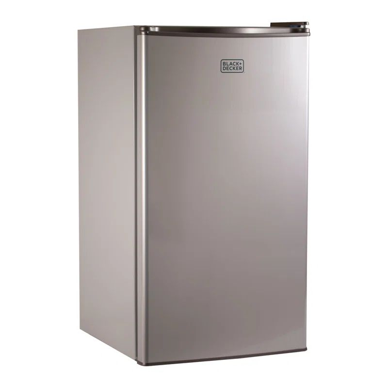 Compact Brushed Silver Stainless Steel RV Refrigerator with Freezer