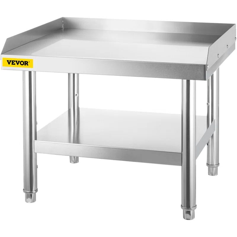 VEVOR 24'' Stainless Steel Adjustable Work Table with Undershelf