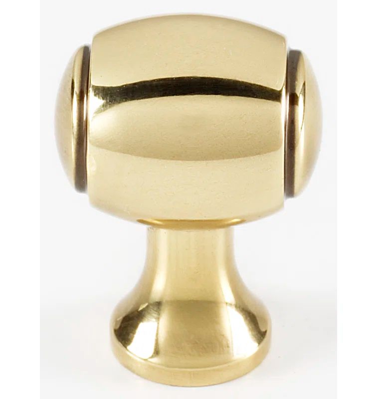 Polished Antique Brass Oval Cabinet Knob