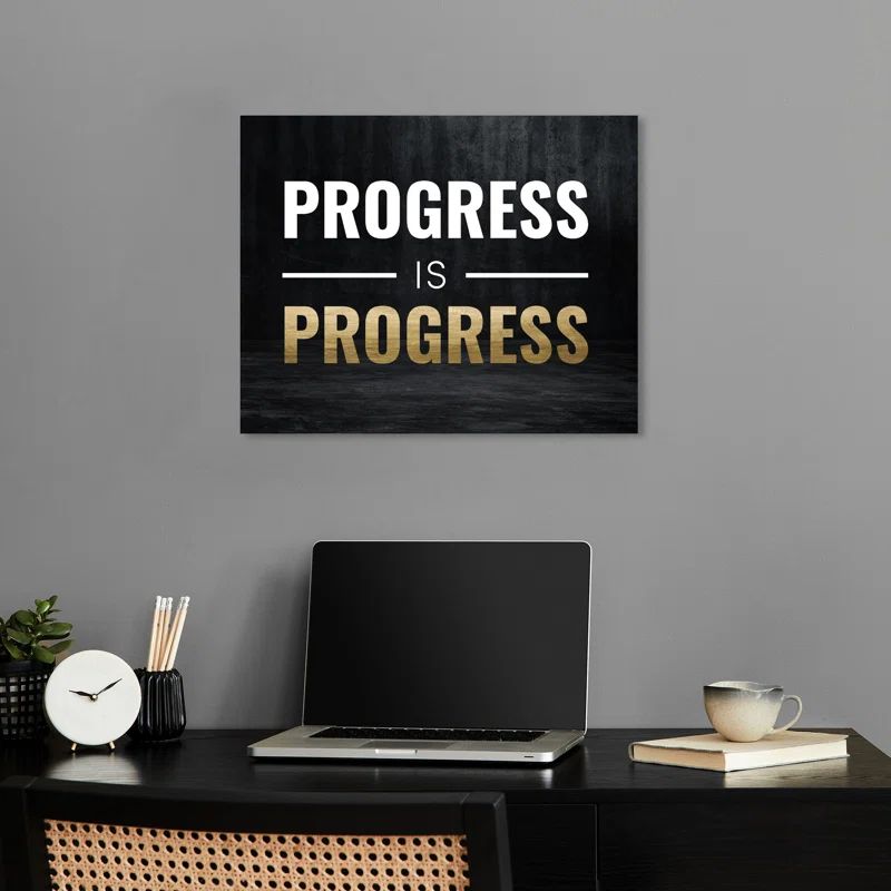 Progress Is Progress Motivational Canvas Quote Print, 24" x 20"