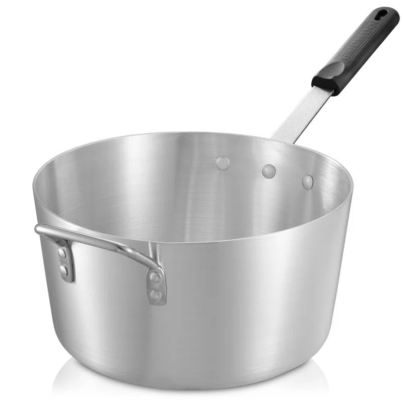 10 Quart Silver Aluminum Sauce Pan with Silicone Handle