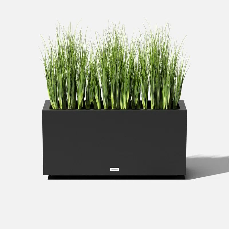 Veradek Black Rectangular Plastic Planter Box 32"