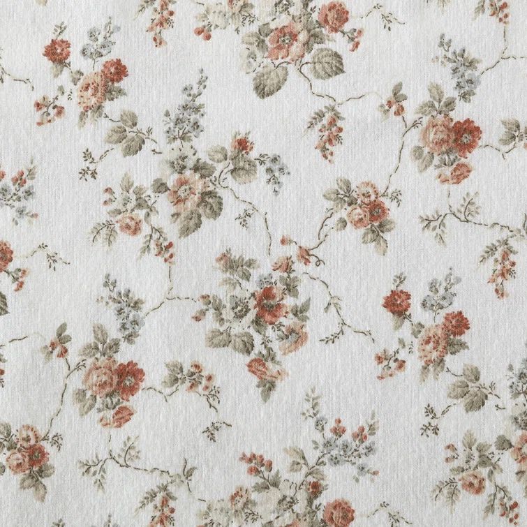 Le Fleur Orange Twin Cotton Flannel Sheet Set