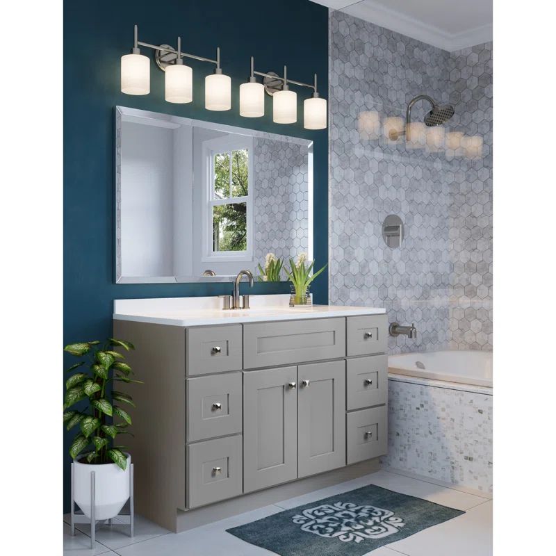 Brookings 48 Inch Gray Solid Wood Shaker Bathroom Vanity