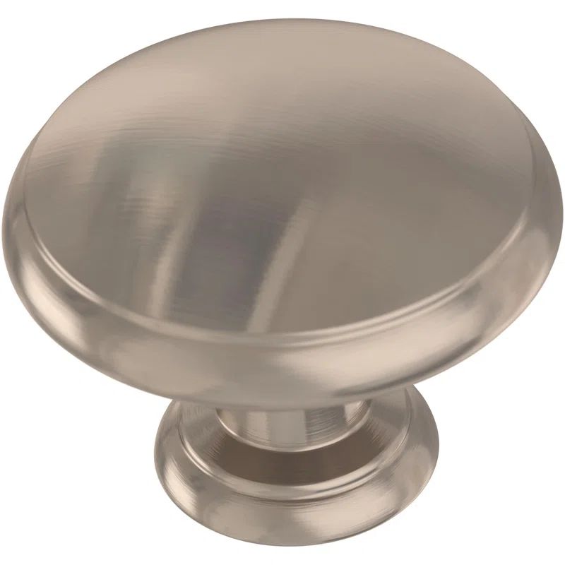 Brushed Nickel Round Cabinet Knob Set with Mounting Hardware