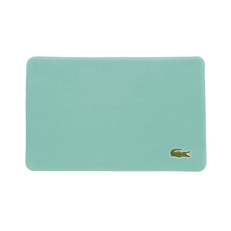 Beach Glass Memory Foam Bath Rug with Embroidered Crocodile, 19" x 30"