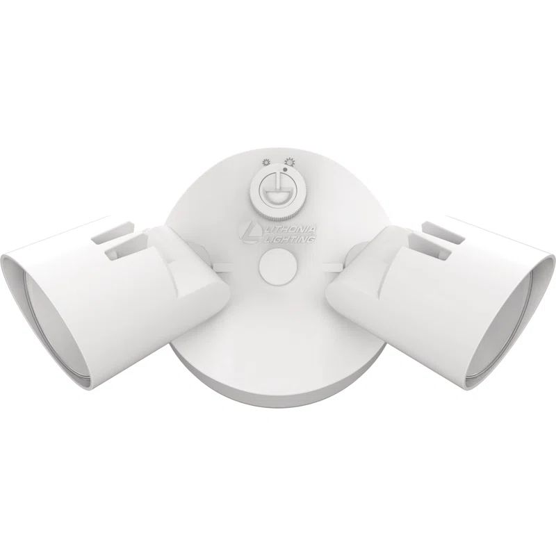 White Dual Head LED Outdoor Security Flood Light