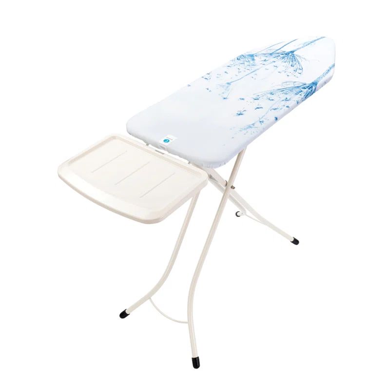 Large White and Blue Iron Folding Board with Steam Holder