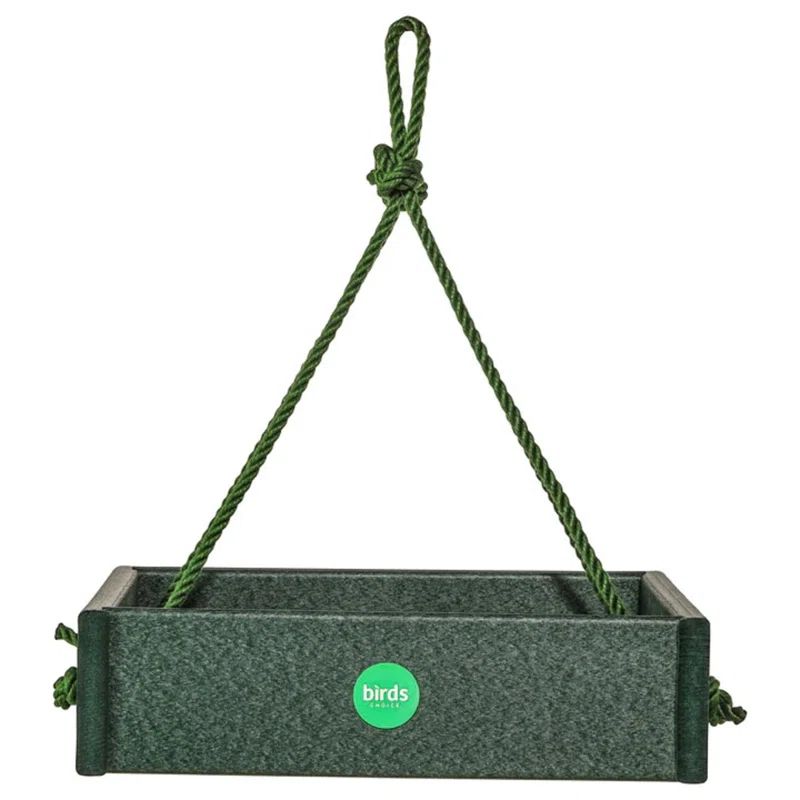 Birds Choice Birds Choice 11.25" Color Pop Collection Recycled Plastic Hanging Tray Bird Feeder, Yellow