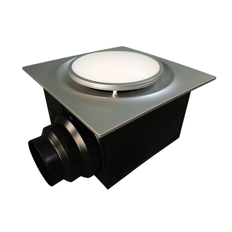 Satin Nickel 80 CFM Bathroom Fan with LED Light