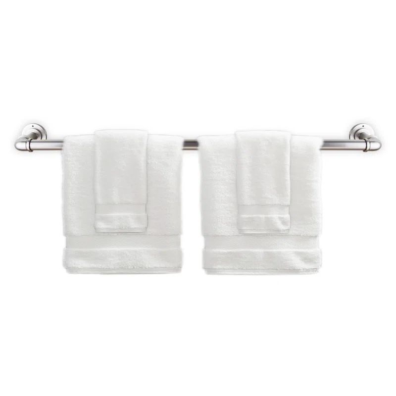 24" Satin Nickel Industrial Wall Mounted Towel Bar