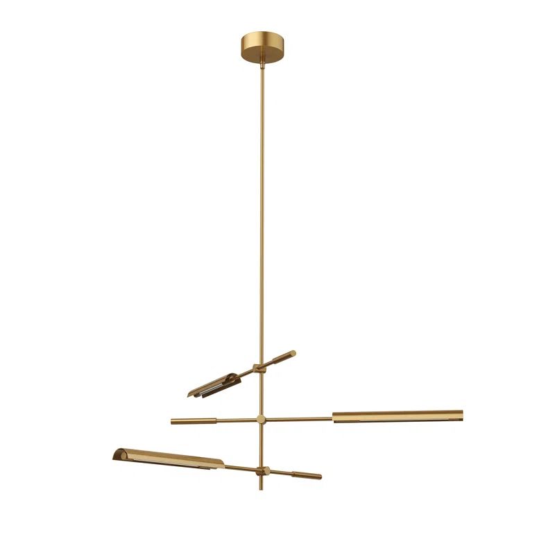 Astrid Vintage Brass 31'' LED Sputnik Chandelier with Clear Glass