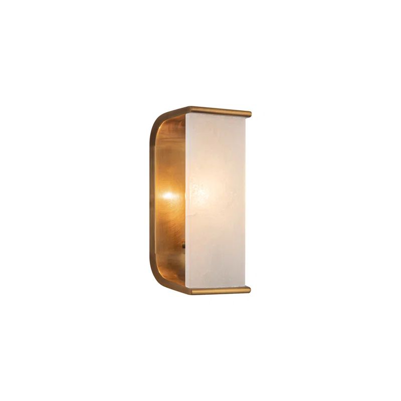 Abbott Vintage Brass and Alabaster Wall Sconce