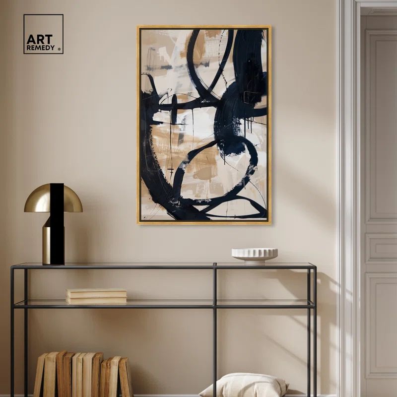 Gold Framed Abstract Canvas Art Print, 16.5" x 11.5"