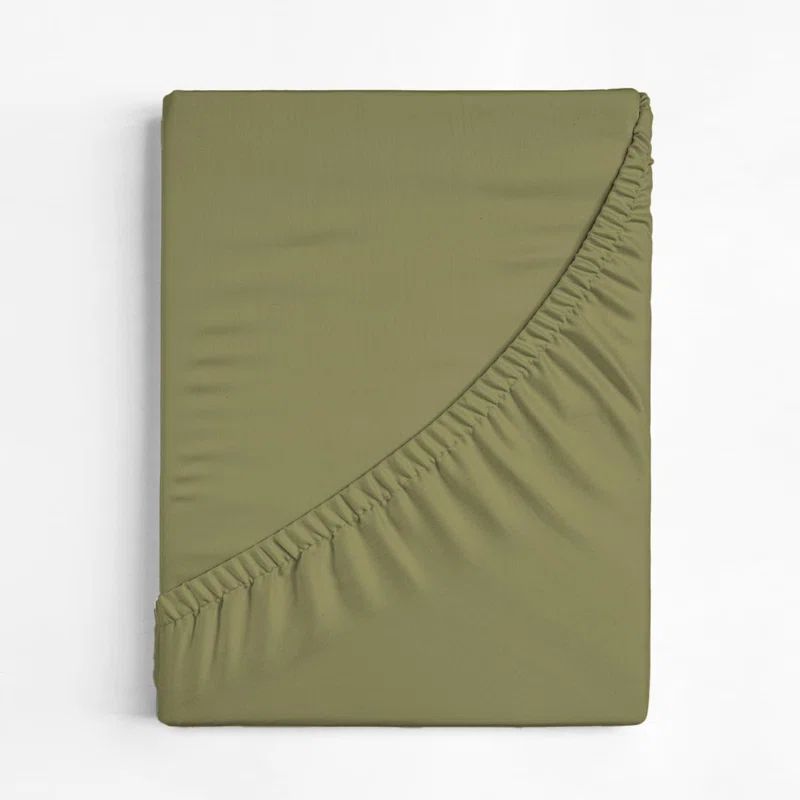 Sage Green Queen Cotton Deep Pocket Fitted Sheet Set