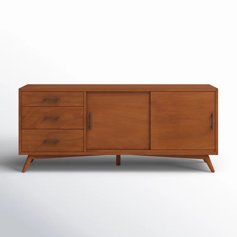 Flynn Transitional Mid-Century 58" Brown Mahogany Sideboard