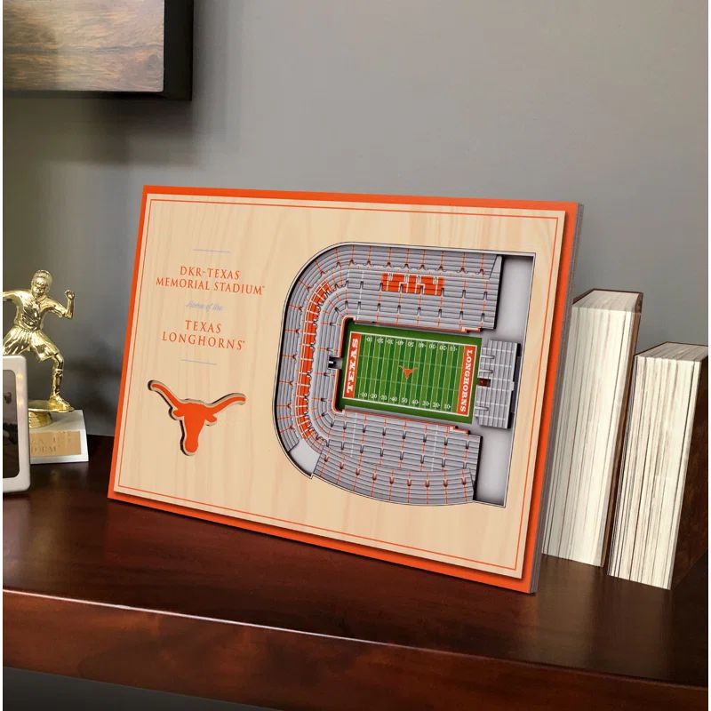 Texas Longhorns Brown Wooden 3D Stadium Tabletop Box Sign