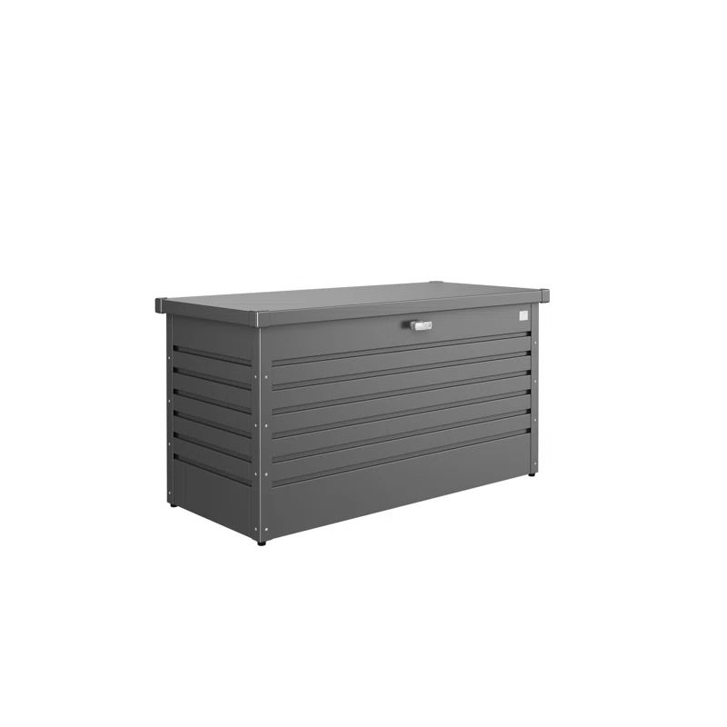 Dark Gray Galvanized Steel Lockable Deck Box, 2 x 4 ft