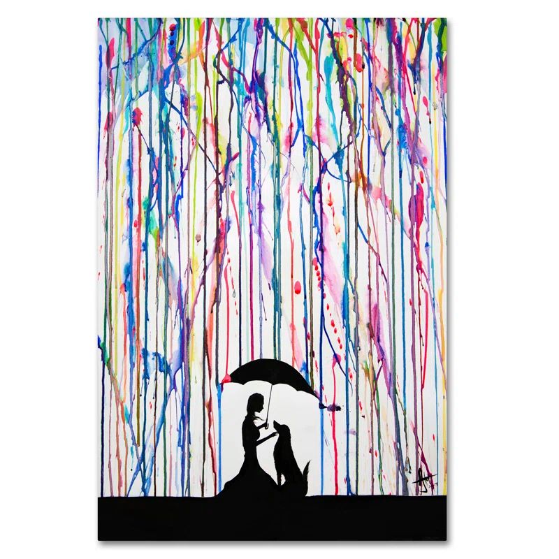 Sempre 22" x 32" Multicolor Canvas Art with Silhouette