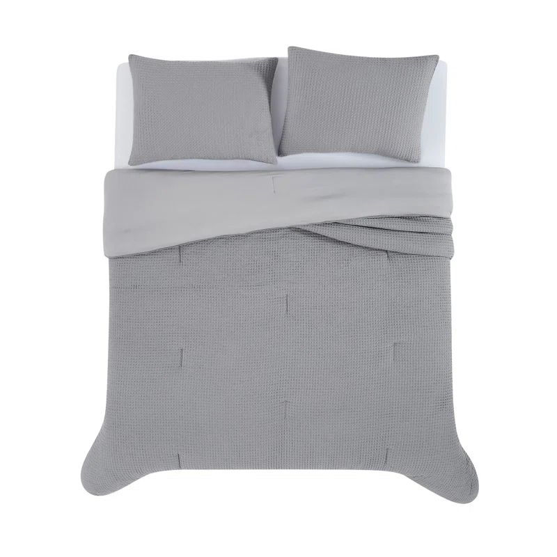 Gray Twin XL Organic Microfiber Reversible Comforter Set