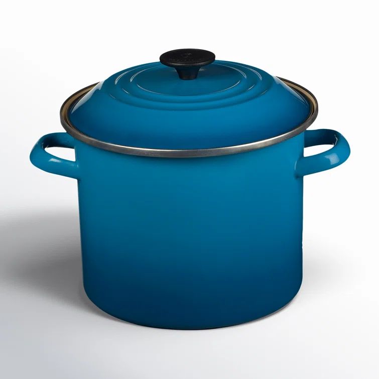 Marseille Blue 8-Quart Enamel Carbon Steel Stockpot