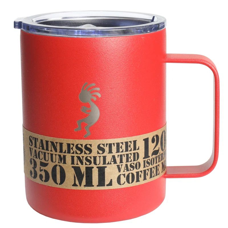 Pompeian Red 12oz Stainless Steel Insulated Travel Mug with Handle