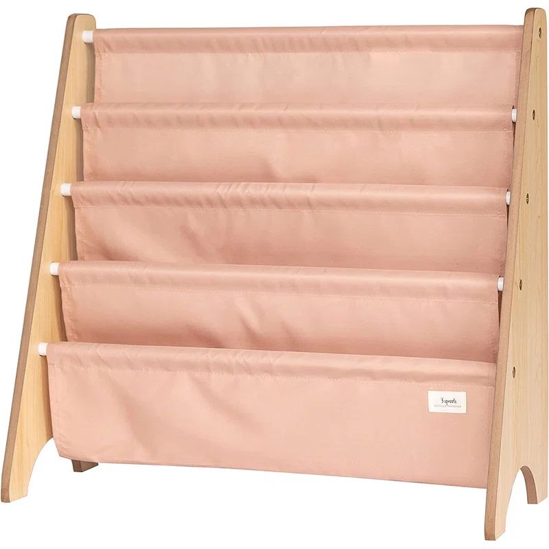Clay Recycled Fabric Kids Book Rack with Wooden Frame