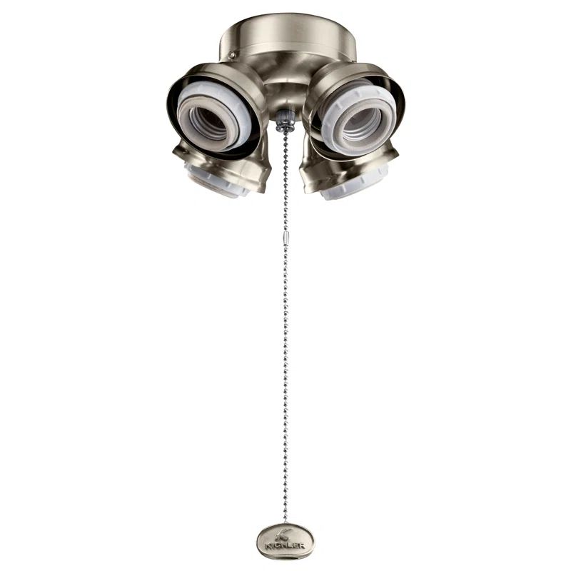 Stainless Steel 6.75'' 4-Light LED Ceiling Fan Light Fitter