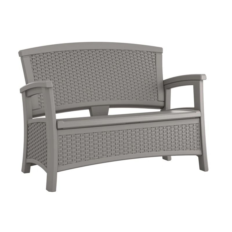 Dove Gray Plastic Outdoor Storage Bench
