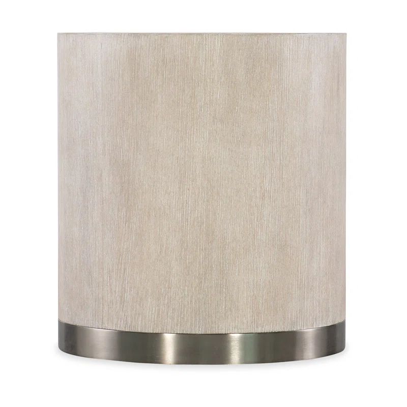 Modern Diamond Brown Round Wood and Metal End Table