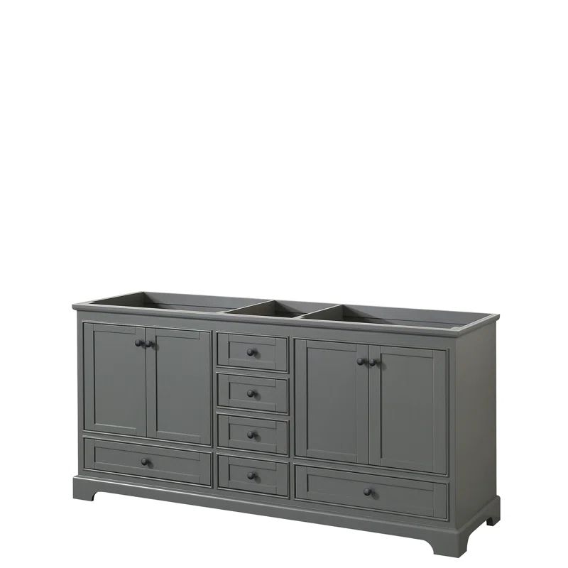 Deborah 71" Dark Gray Double Freestanding Wood Vanity Cabinet