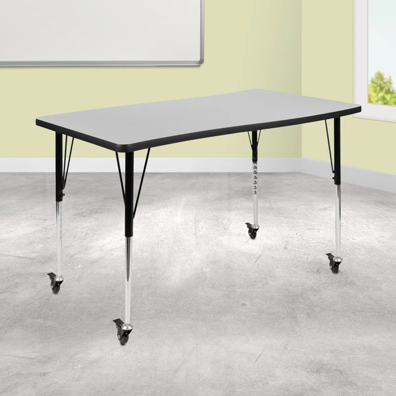 Modern Mobile Grey Laminate Collaborative Classroom Activity Table