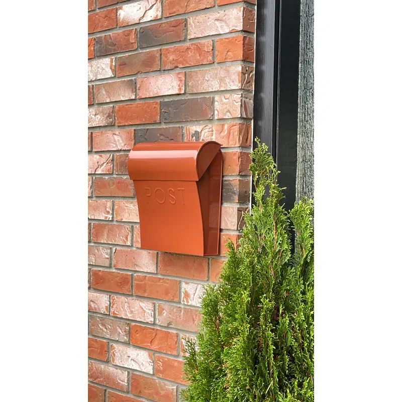 Terracotta Brown Steel Wall Mount Mailbox
