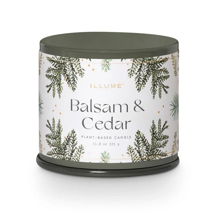 Green Winter Forest Soy Scented Candle in Tin