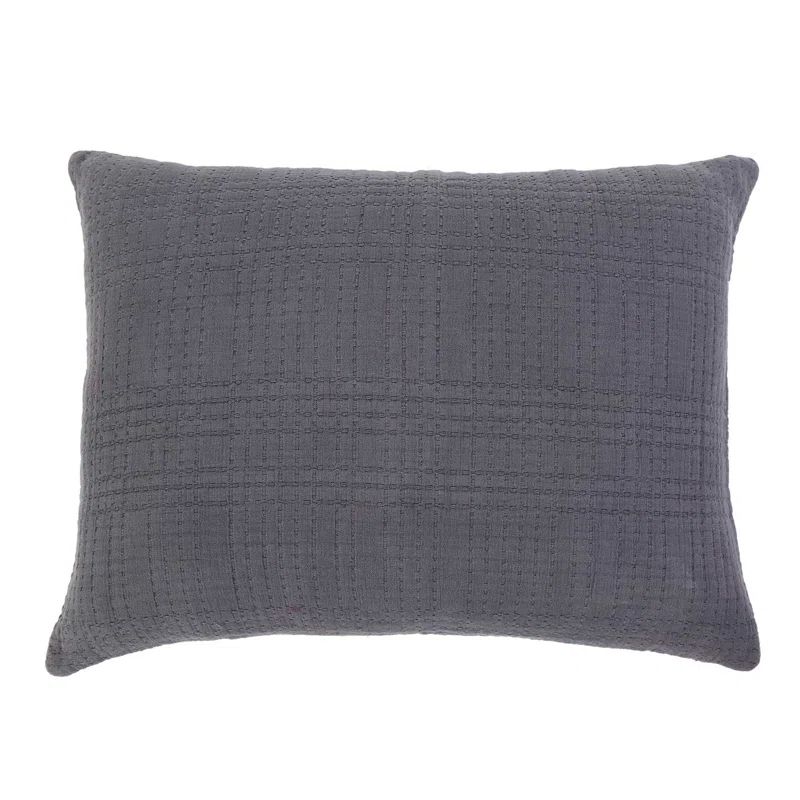 Slate Cotton Large Decorative Lumbar Pillow
