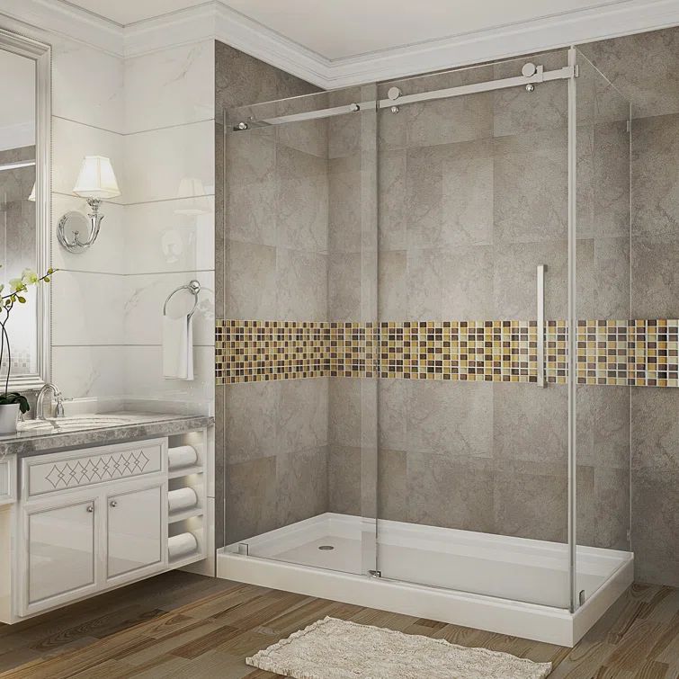 Moselle Frameless Sliding Shower Enclosure with Stainless Steel Hardware