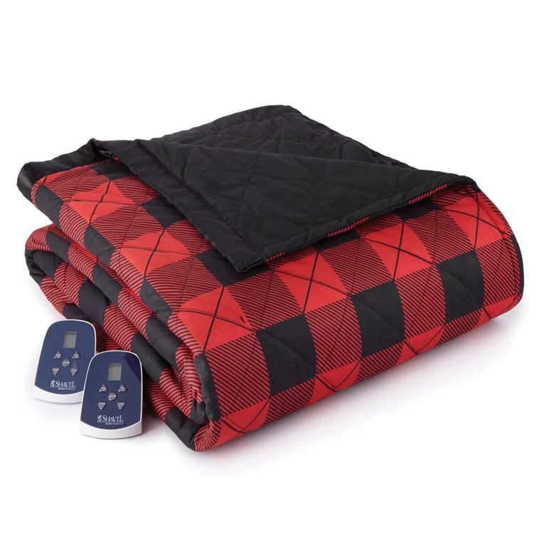 Twin Red Knitted Sherpa Blanket, Machine Washable