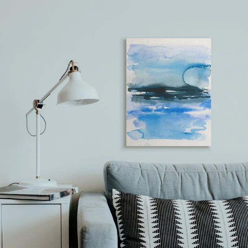 Abstract Blue Watercolor Landscape Canvas for Kids' Nursery