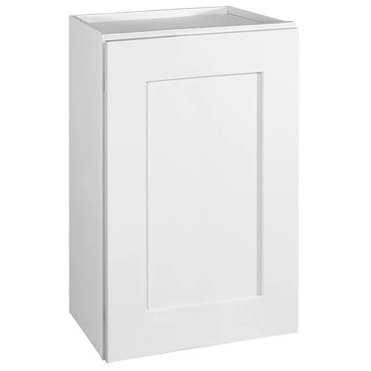 White Shaker Style Solid Wood Wall Cabinet 15" W x 24" H