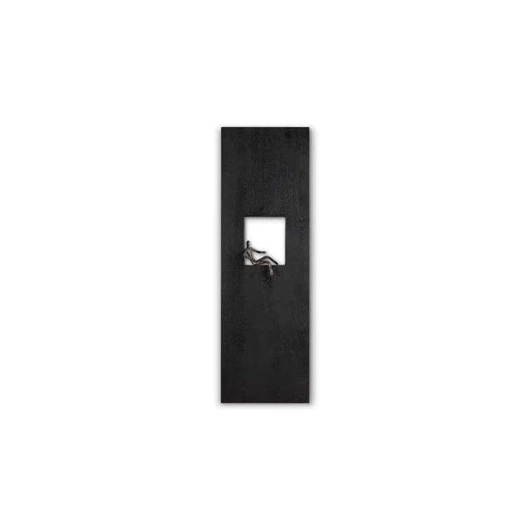 Black Metal Lounging Figure Wall Decor, 34"