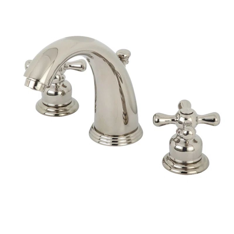 Victorian Brushed Brass Widespread Bathroom Faucet with Drain Assembly
