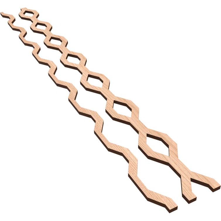 47" Hickory Adjustable Wood Slat Wall Panel Kit