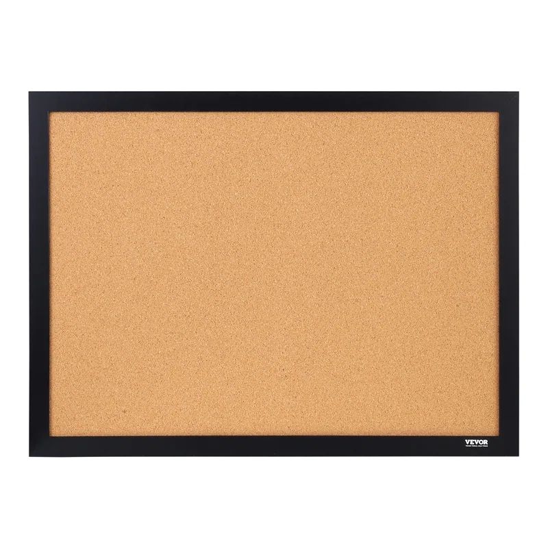 VEVOR 24" x 36" Black Framed Cork Bulletin Board