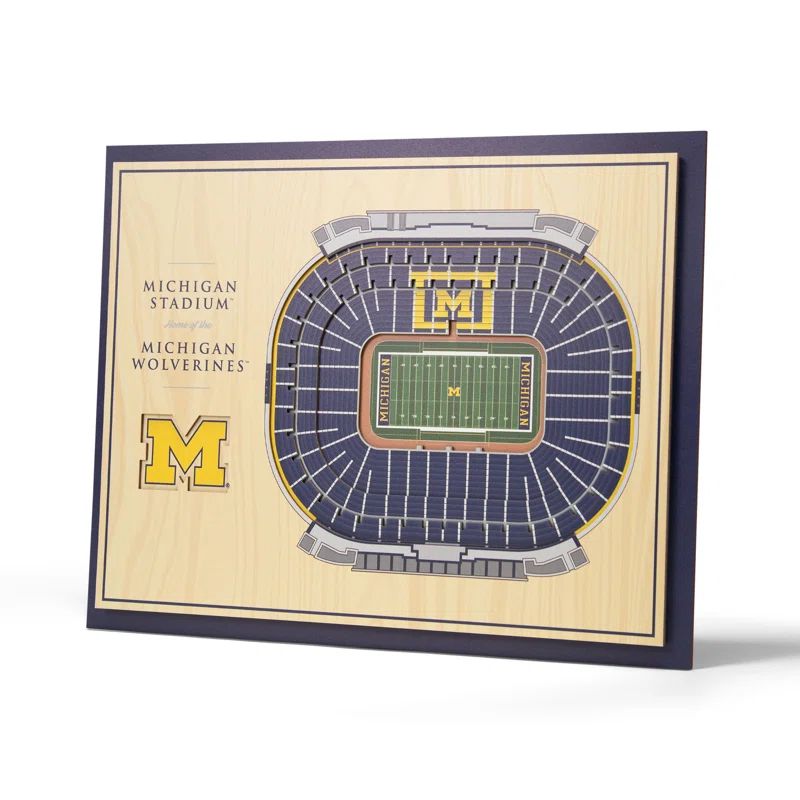 Michigan Wolverines 3D Stadium Wall Art in Team Colors
